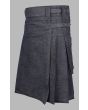 Black Denim Utility Kilt
