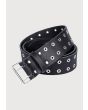 Black Lather Silver Studs Kilt Belt
