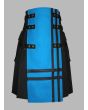 Black & turquoise Cross Design Utility kilt