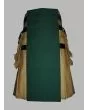 Decent Green and Khaki Canvas Utility Kilt