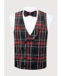 Double Breasted Tartan Waistcoat With Shawl Lapel