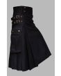 Modish Black Utility Kilt