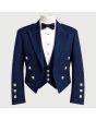 Navy Blue Prince Charlie Jacket With 3 Button Waistcoat