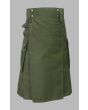 Olive Green Utility Kilt For Men