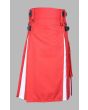 Simple Two Tone Red & White Hybrid Kilt