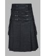 Stylish Black Denim Kilt
