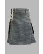 Stylish Grey Denim Kilt for Women