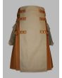 Trendy Nutmeg & Khaki Canvas Kilt