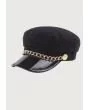 Winter Women Wool Newsboy Cap With Gold Color Chain