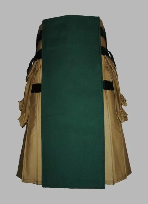 Decent Green and Khaki Canvas Utility Kilt