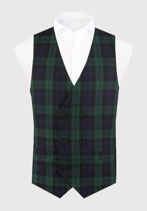Double Breasted Tartan Waistcoat