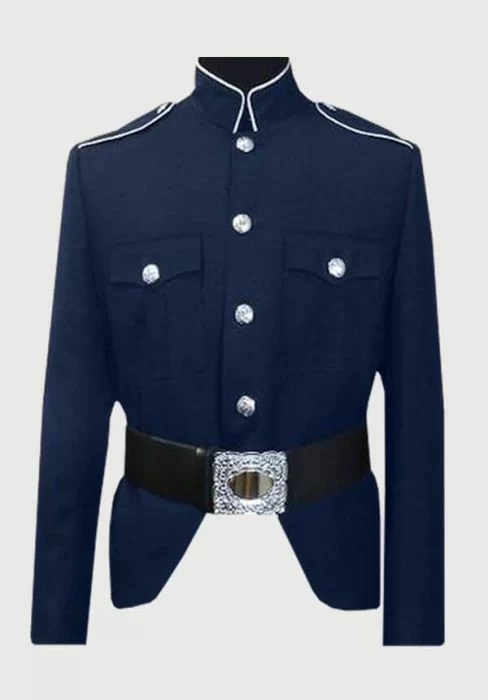 Guard Kilt Jacket Navy Silver