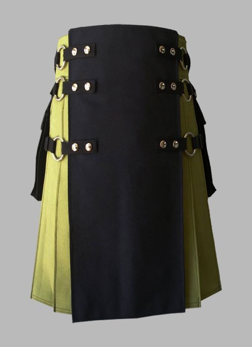 Interchangeable Lime Green and Black Utility Kilt