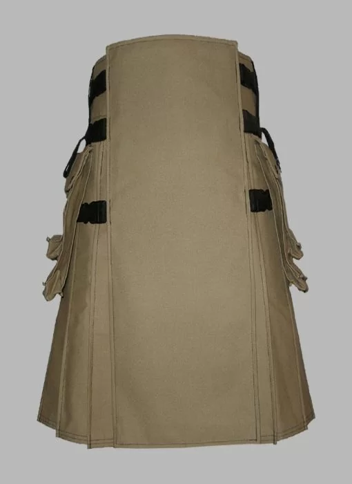 Khaki Canvas Cotton Utility kilt