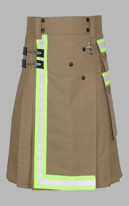Khaki Firefighter Utility Kilt For Man