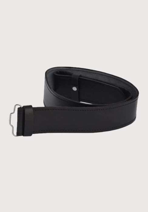 Kilt Belt Black Plain Leather