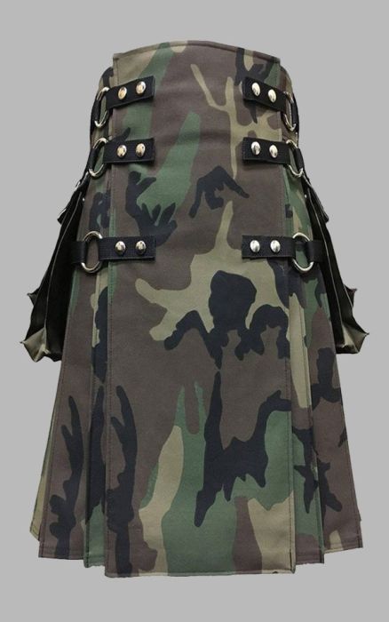 Modern Camouflage kilt with cargo pockets