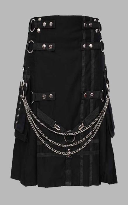 Modish Gothic Utility Kilt For Men