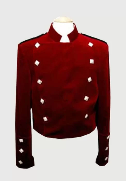 Montrose Kilt Jacket In Red Velvet