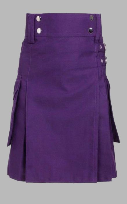 One Color Utility Kilt With Two Pockets