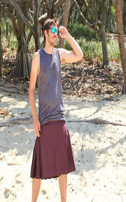 Plain Cotton Utility Kilt For Men