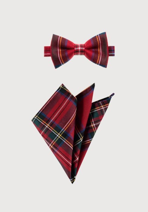 Tartan Bow Tie And Pocket Square