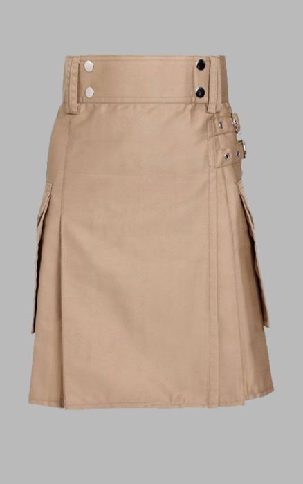 Trendy khaki Utility kilt for Women