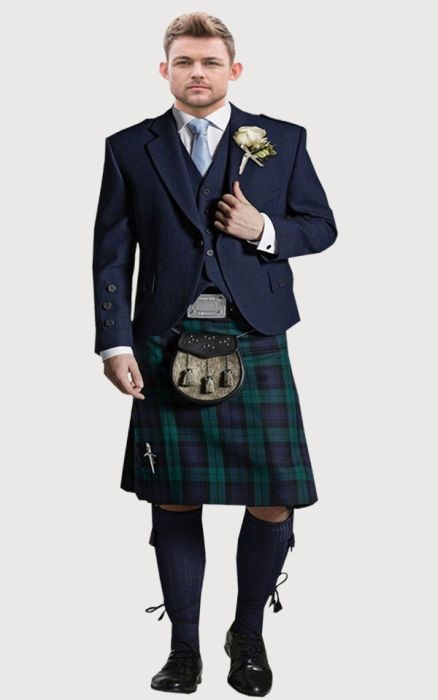 Tweed Kilt Outfit Blue