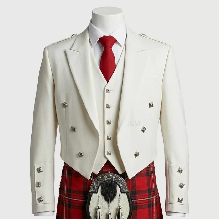 White Prince Charlie Jacket & Waistcoat