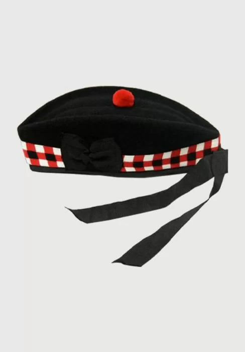 Wool Diced Red & White Glengarry Hat