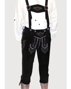Antique German Black Bundhosen for men With Suspender