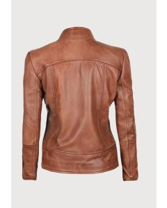 Camel Leather Jacket Women