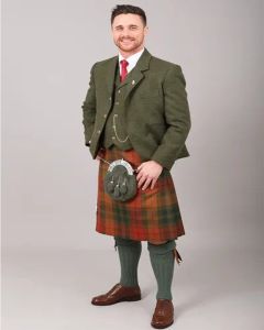 Forest Green Tweed Jacket Kilt Outfit