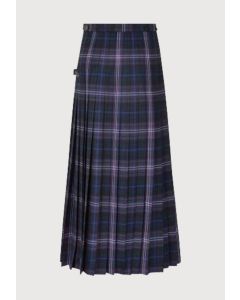 Long Tartan Pleated Skirt