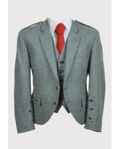 Lovat Green Argyle Tweed Kilt Jacket And Vest-Made To Measure