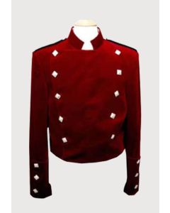 Montrose Kilt Jacket In Red Velvet