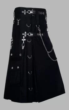 Black Gothic Kilt For Men