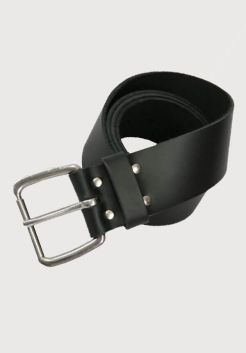 Black Leather Utility Kilt Belt