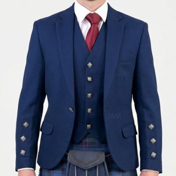 Blue Argyll Jacket And Vest - Made To Measure 