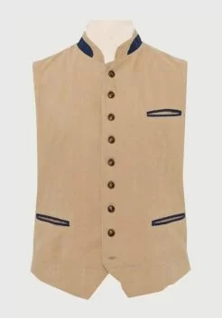 Canvas Austrian Tirol Waistcoat Sand Beige
