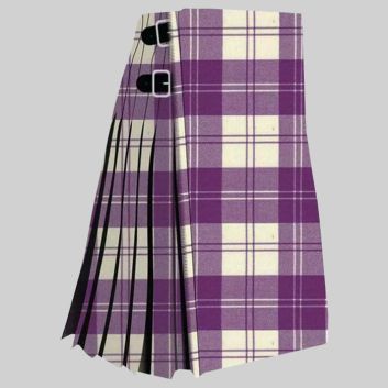 Erskine Dress Purple and White Tartan Kilt Men