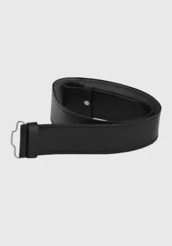 Kilt Belt Black Plain Leather
