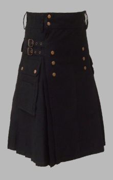 Black Utility Kilt For Working Man