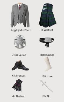 Argyll Light Grey Kilt Outfit