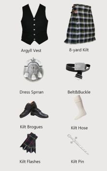 5 Button Vest Kilt Outfit-Casual Kilt Outfit