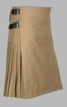 Premium Khaki Cotton Utility Kilt For Men