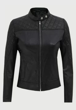 Quilted Leather Jacket Women
