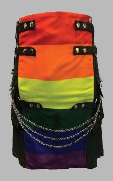 Rainbow Hybrid Utility Kilt with Chain