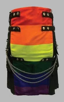 Rainbow Hybrid Utility Kilt with Chain