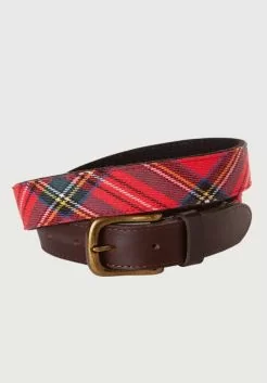 Royal Stewart Tartan Belt Brown